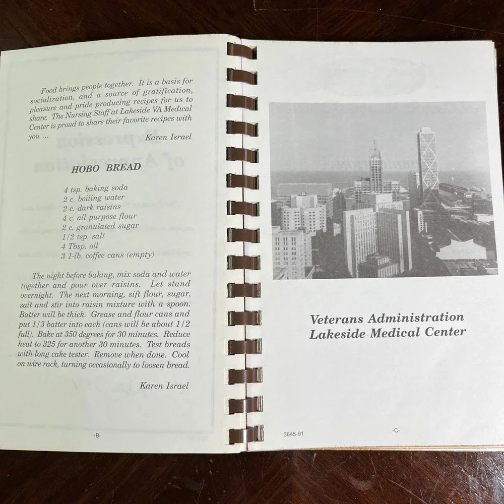 Vintage 1991 VA Hospital Staff Community Cookbook Medical Center Recipes